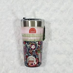 Vera Bradley x Coleman Limited edition stainless steel tumbler with straw Eden P